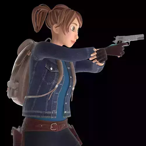 girl toon stylized game ready  character