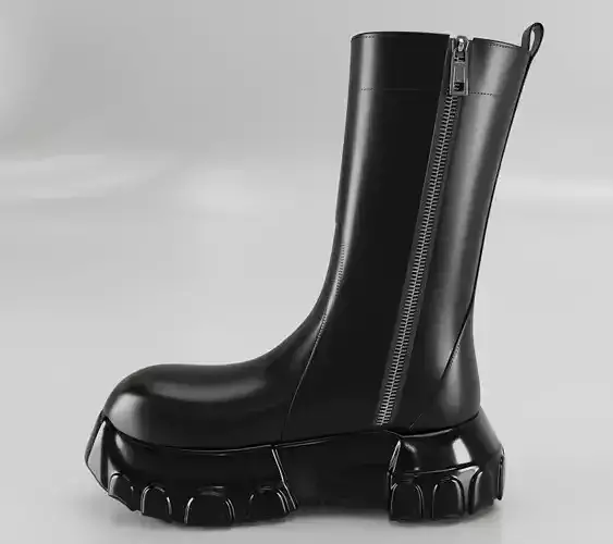 Boots  Rick Owens Polished  Low-poly 3D model