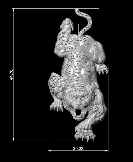 Tiger pendant 3D print model_1