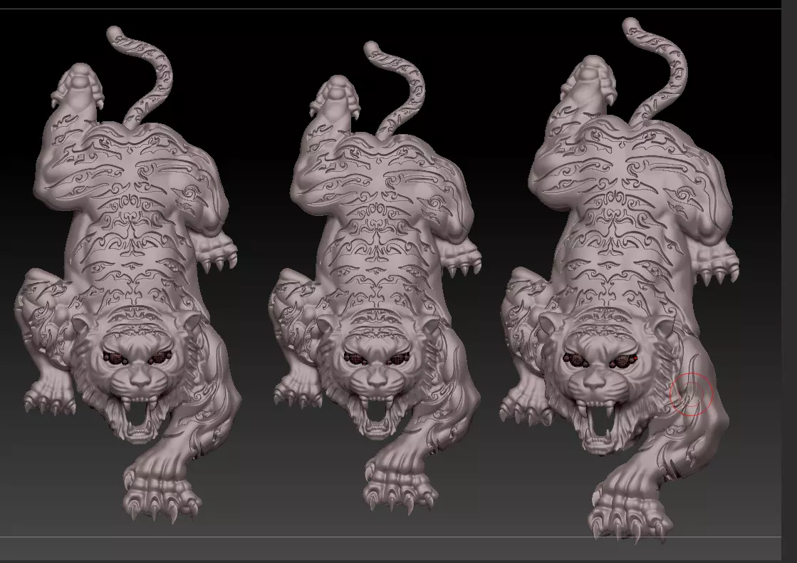 Tiger pendant 3D print model_0