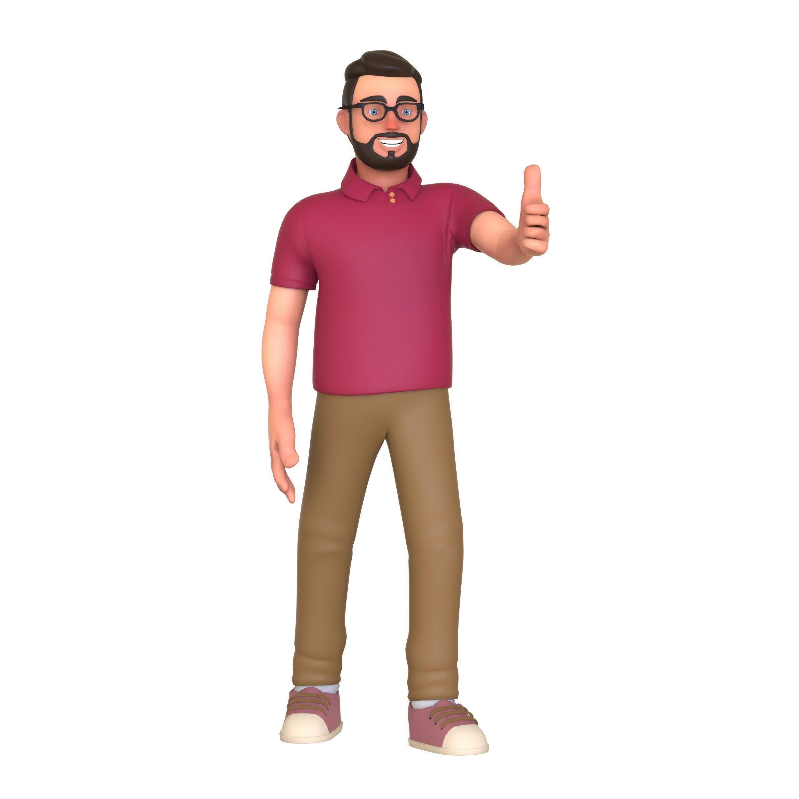 Minimal Man Character 04 Low-poly 3D model_64
