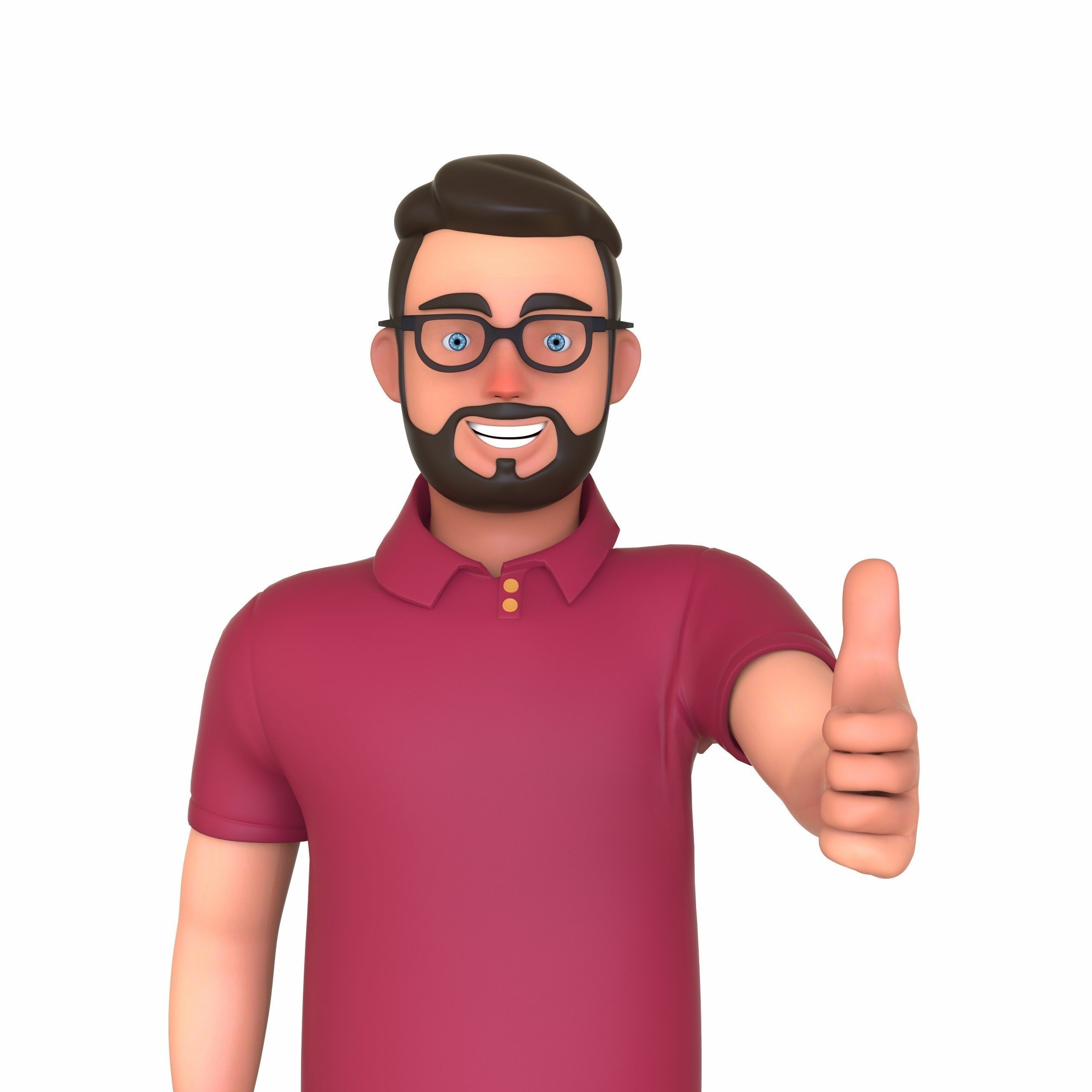 Minimal Man Character 04 Low-poly 3D model_1