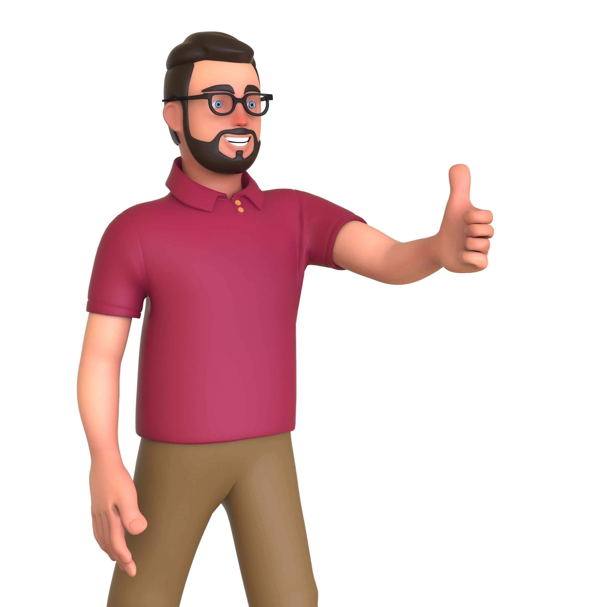 Minimal Man Character 04 Low-poly 3D model_49