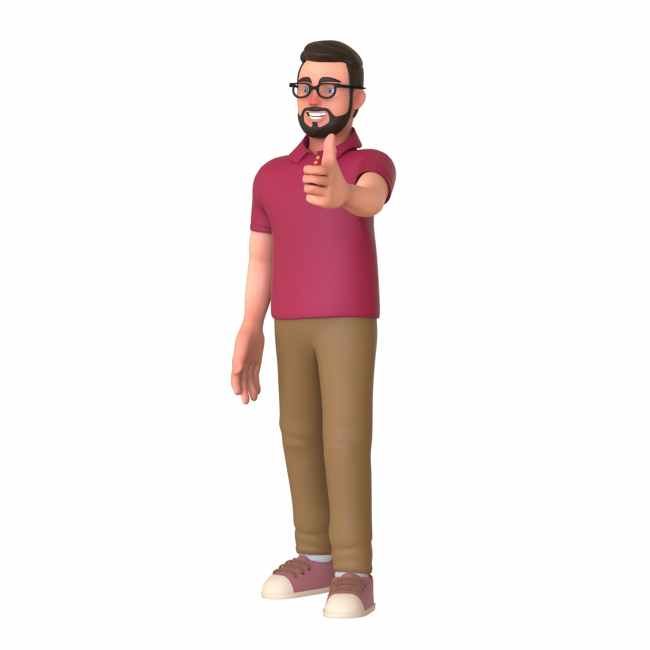 Minimal Man Character 04 Low-poly 3D model_43