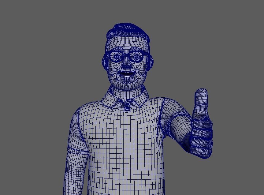 Minimal Man Character 04 Low-poly 3D model_27