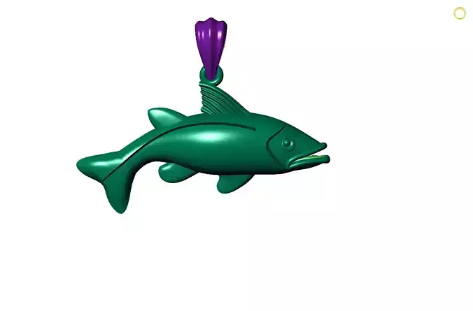 Fish pendant 3D print model