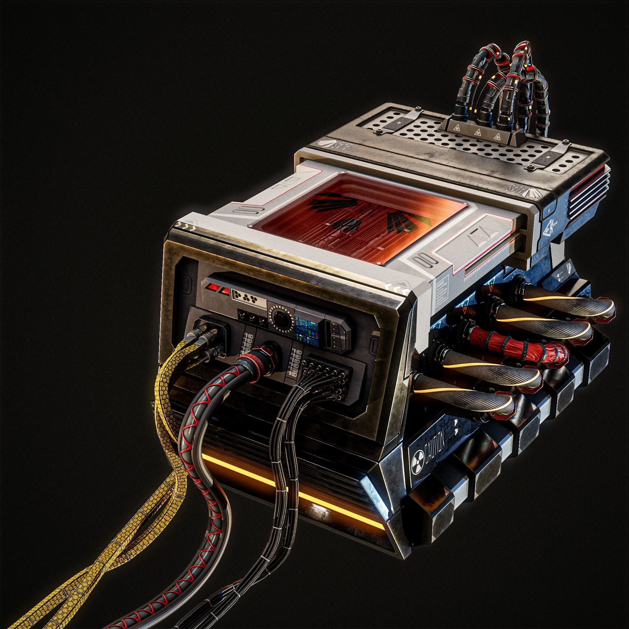 30 SciFi Wires IMM Curve brushes  Video tutorial Low-poly 3D model_5