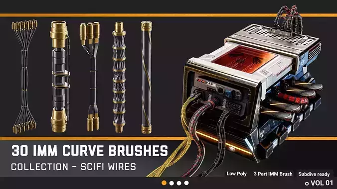 30 SciFi Wires IMM Curve brushes  Video tutorial