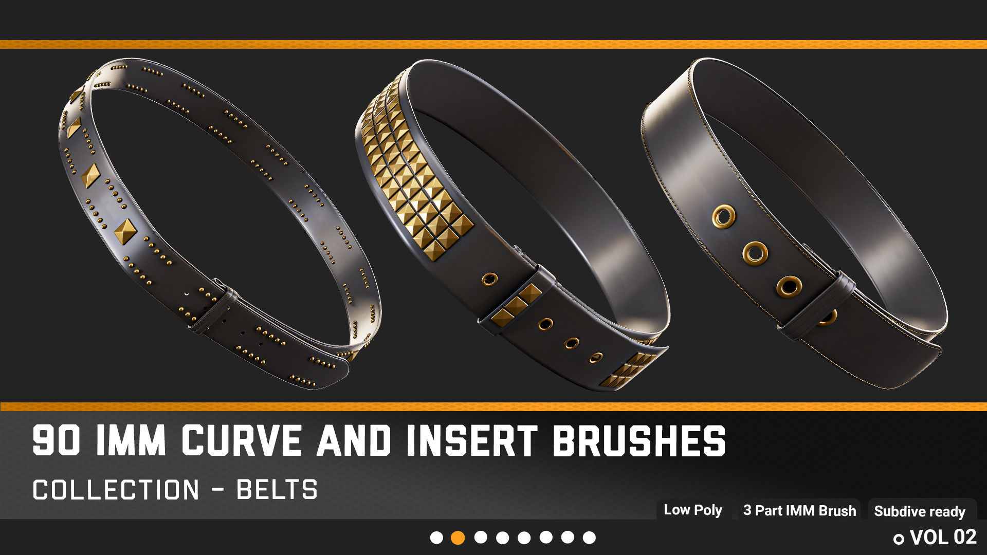 90 Belts and accessories IMM Curve And Insert Brushs Low-poly 3D model_1