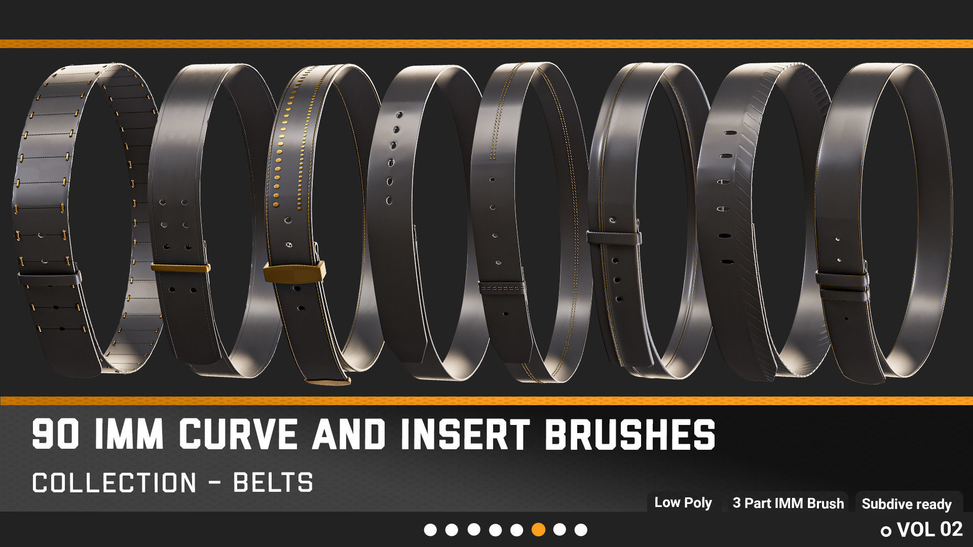 90 Belts and accessories IMM Curve And Insert Brushs Low-poly 3D model_5