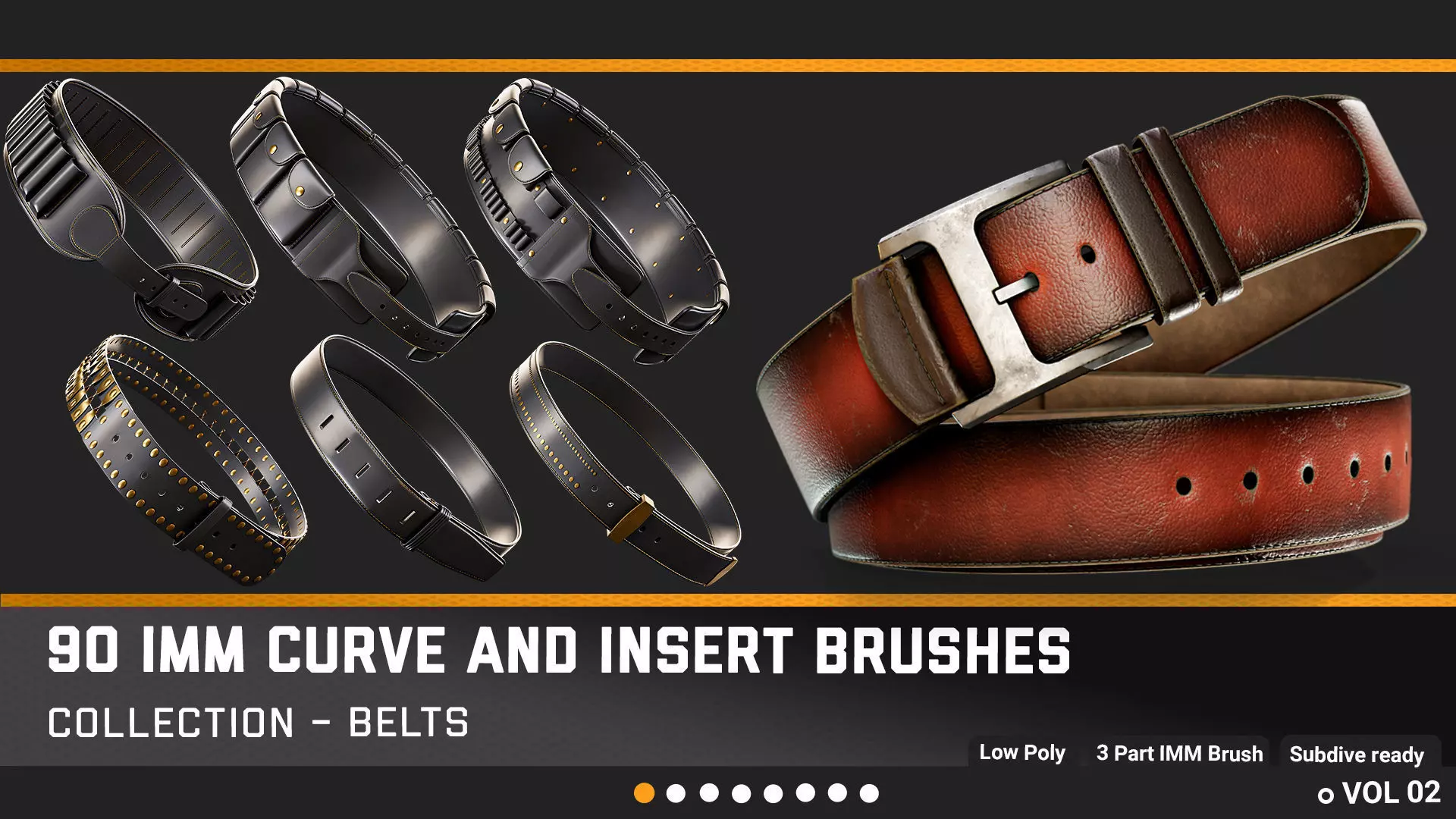 90 Belts and accessories IMM Curve And Insert Brushs Low-poly 3D model_0