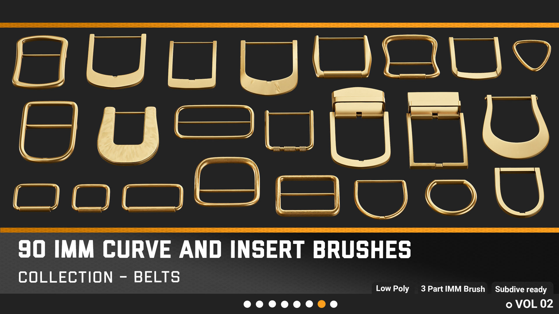 90 Belts and accessories IMM Curve And Insert Brushs Low-poly 3D model_6