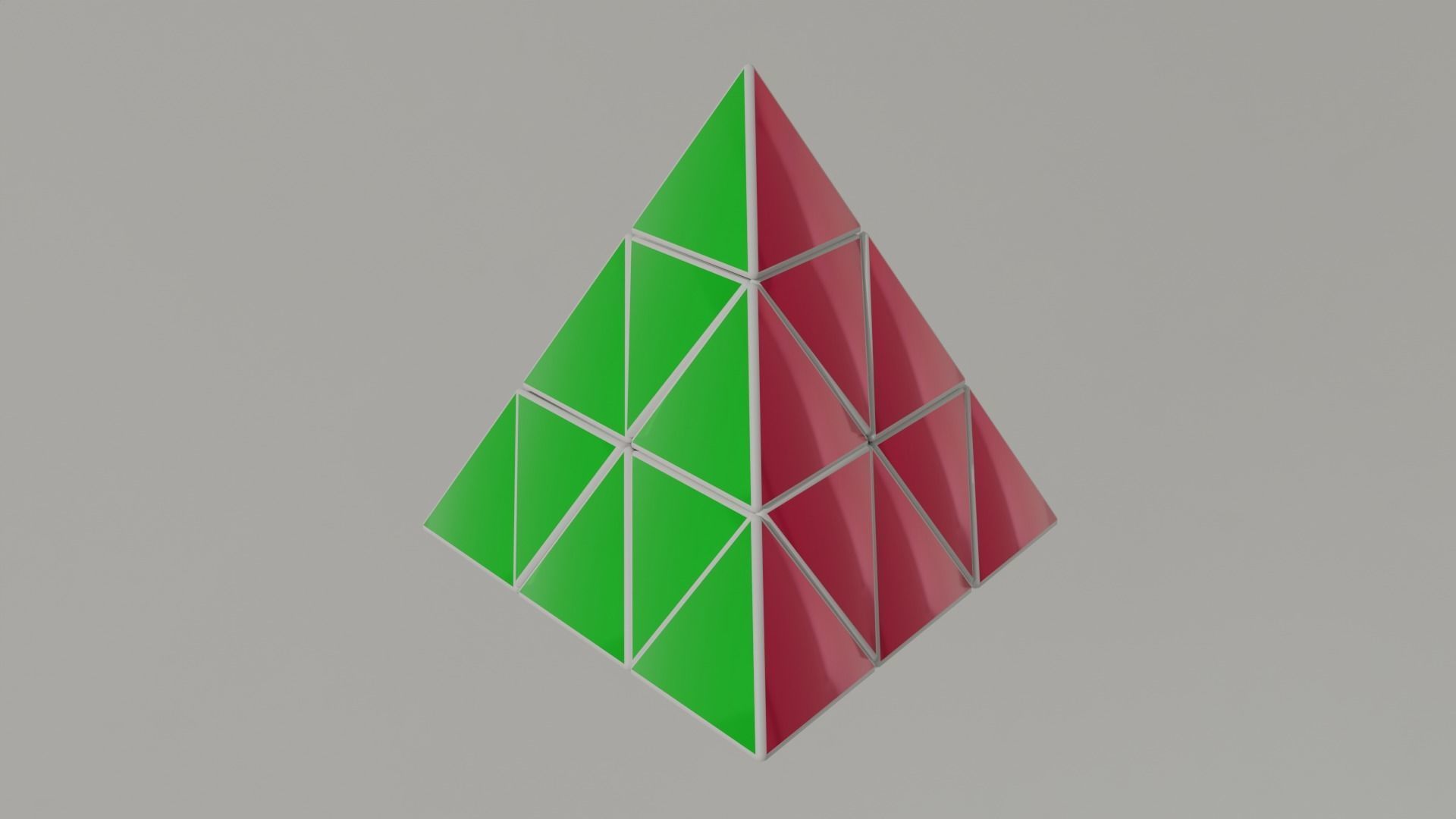 Pyramid cube Low-poly 3D model_1