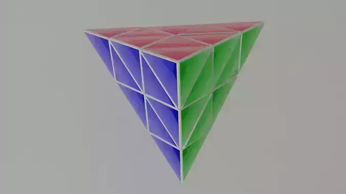 Pyramid cube Low-poly 3D model