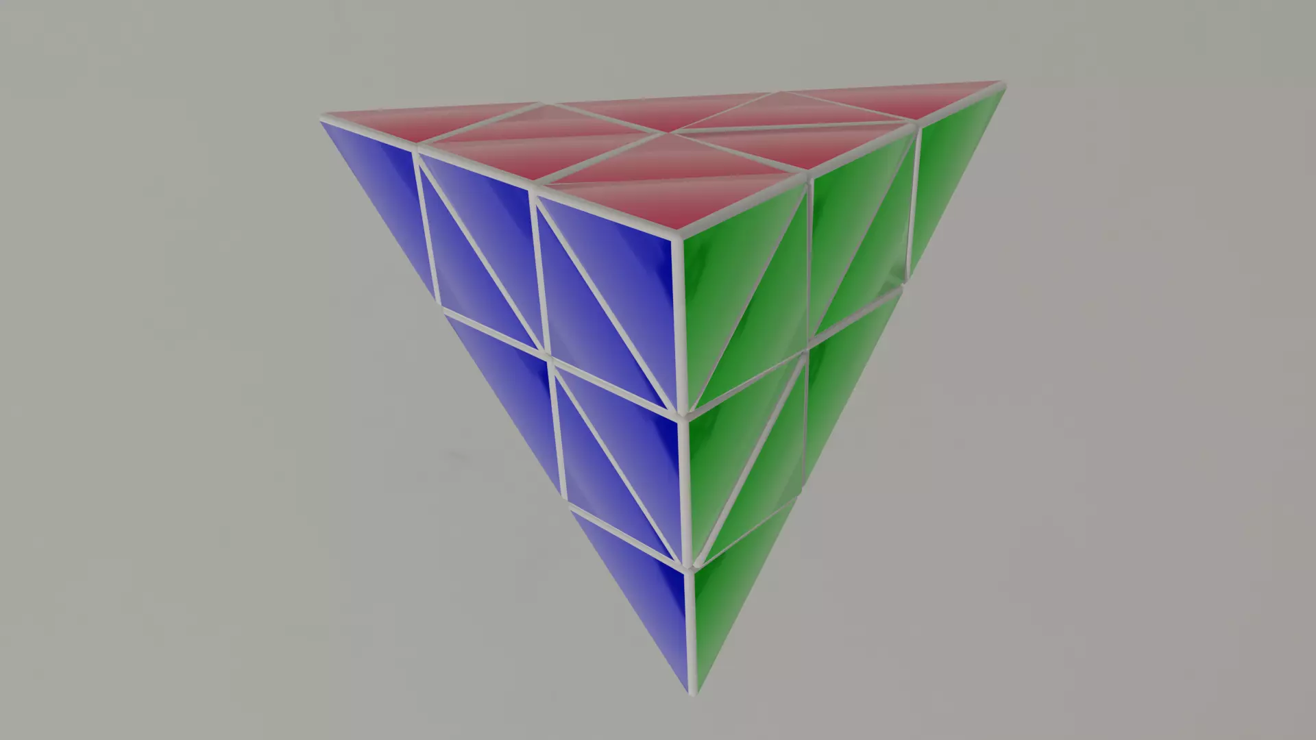 Pyramid cube Low-poly 3D model_0