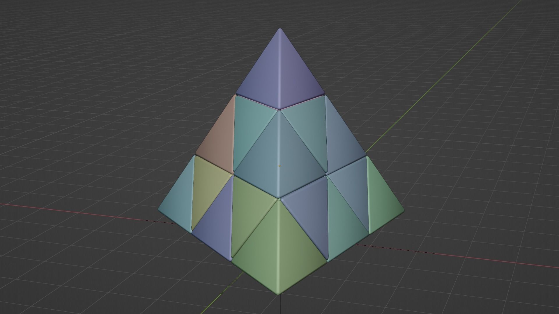 Pyramid cube Low-poly 3D model_3