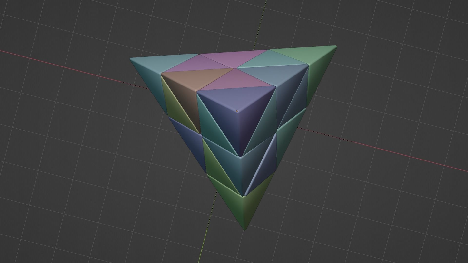 Pyramid cube Low-poly 3D model_5