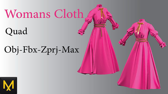 womens dress Free 3D model