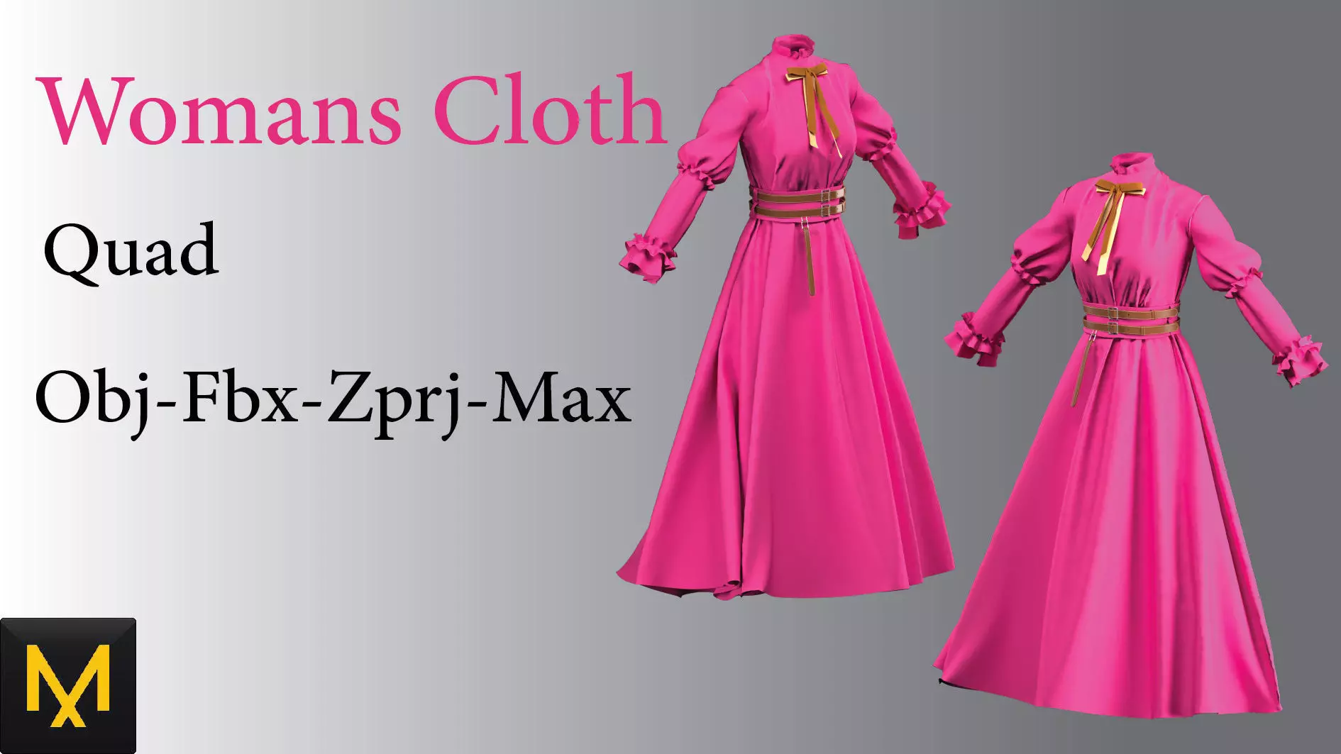 womens dress Free 3D model