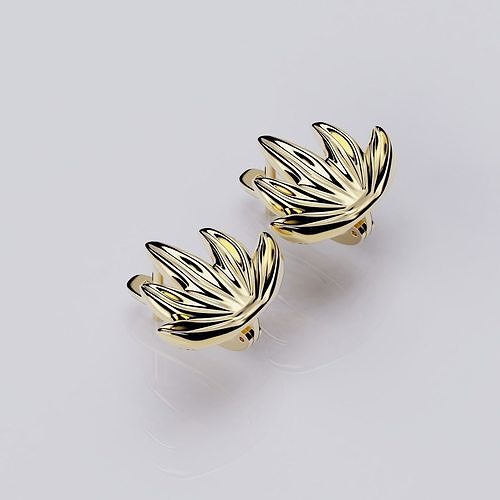 Earrings Floral Bit 3D print model