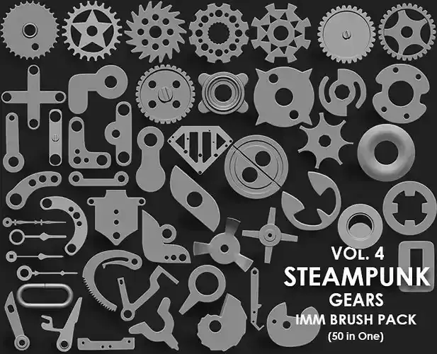 Steampunk Gears IMM Brush Pack 50 in One Vol 4