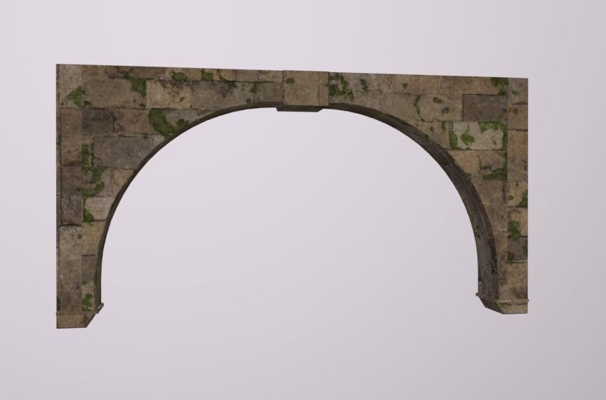Old Brick Arch Low-poly 3D model_2