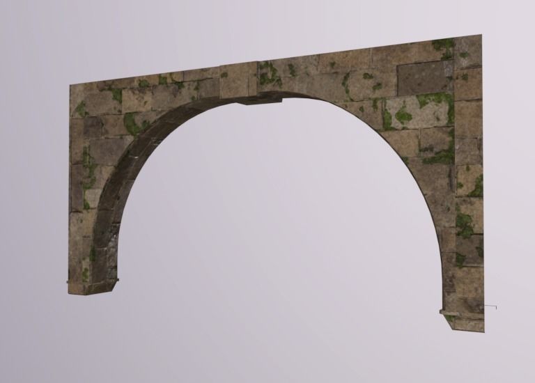 Old Brick Arch Low-poly 3D model_3