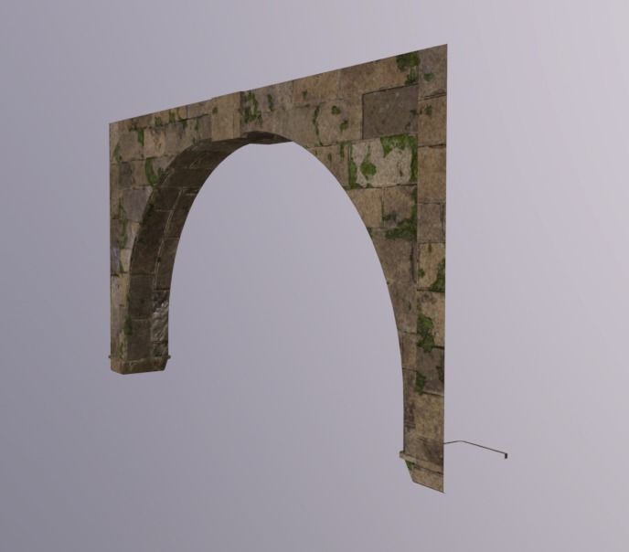 Old Brick Arch Low-poly 3D model_4