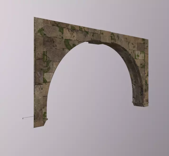 Old Brick Arch Low-poly 3D model_0
