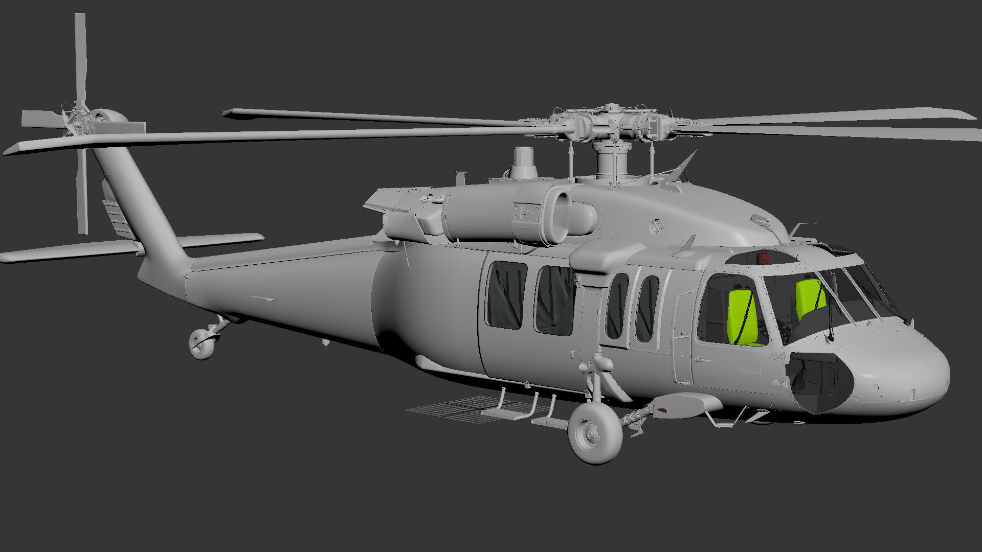Blackhawk helicopter 3D model_6