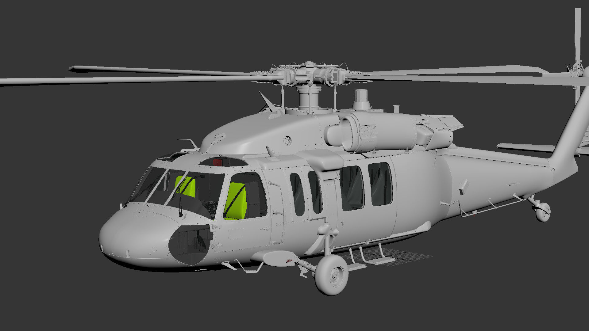 Blackhawk helicopter 3D model_3