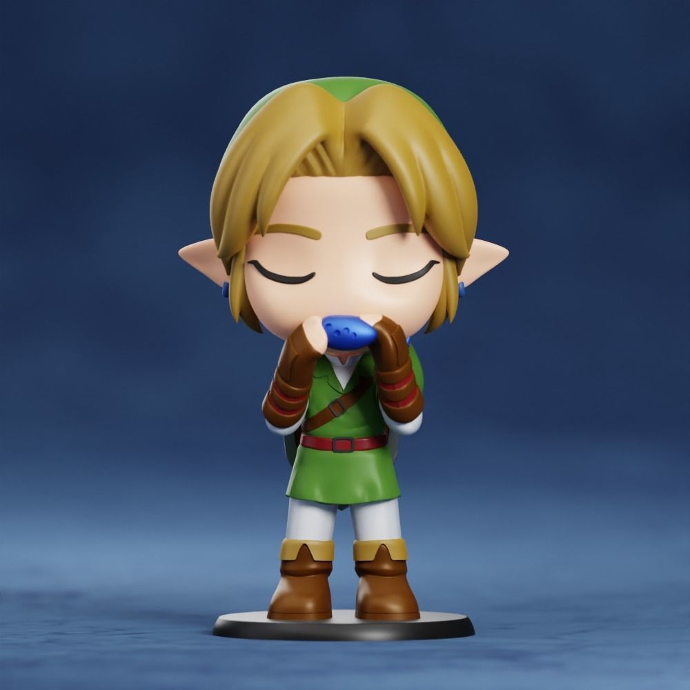 LINK CHIBI CUSTOMIZABLE NO SUPPORTS 2 BODIES 2 HEADS NENDOROID 3D print model_1