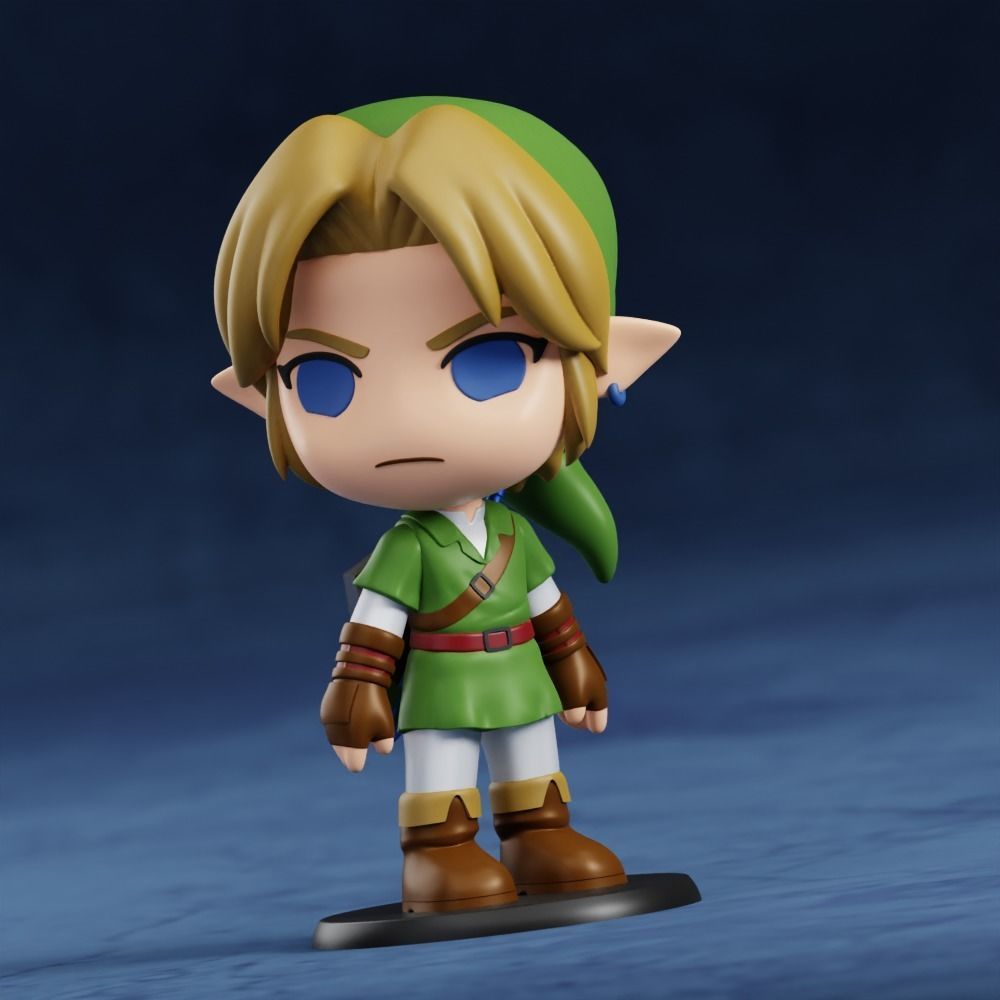 LINK CHIBI CUSTOMIZABLE NO SUPPORTS 2 BODIES 2 HEADS NENDOROID 3D print model_7