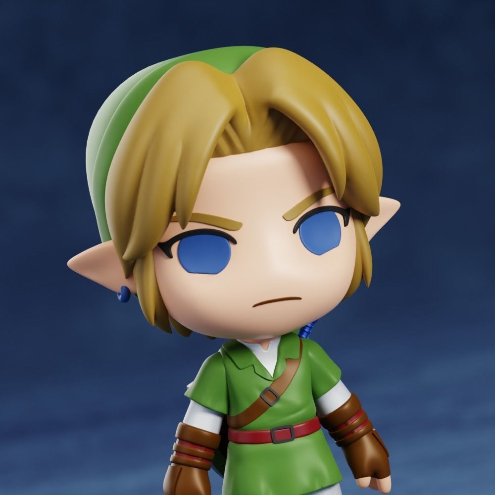LINK CHIBI CUSTOMIZABLE NO SUPPORTS 2 BODIES 2 HEADS NENDOROID 3D print model_3