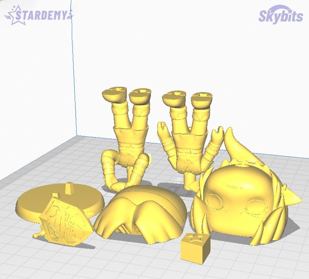 LINK CHIBI CUSTOMIZABLE NO SUPPORTS 2 BODIES 2 HEADS NENDOROID 3D print model_5