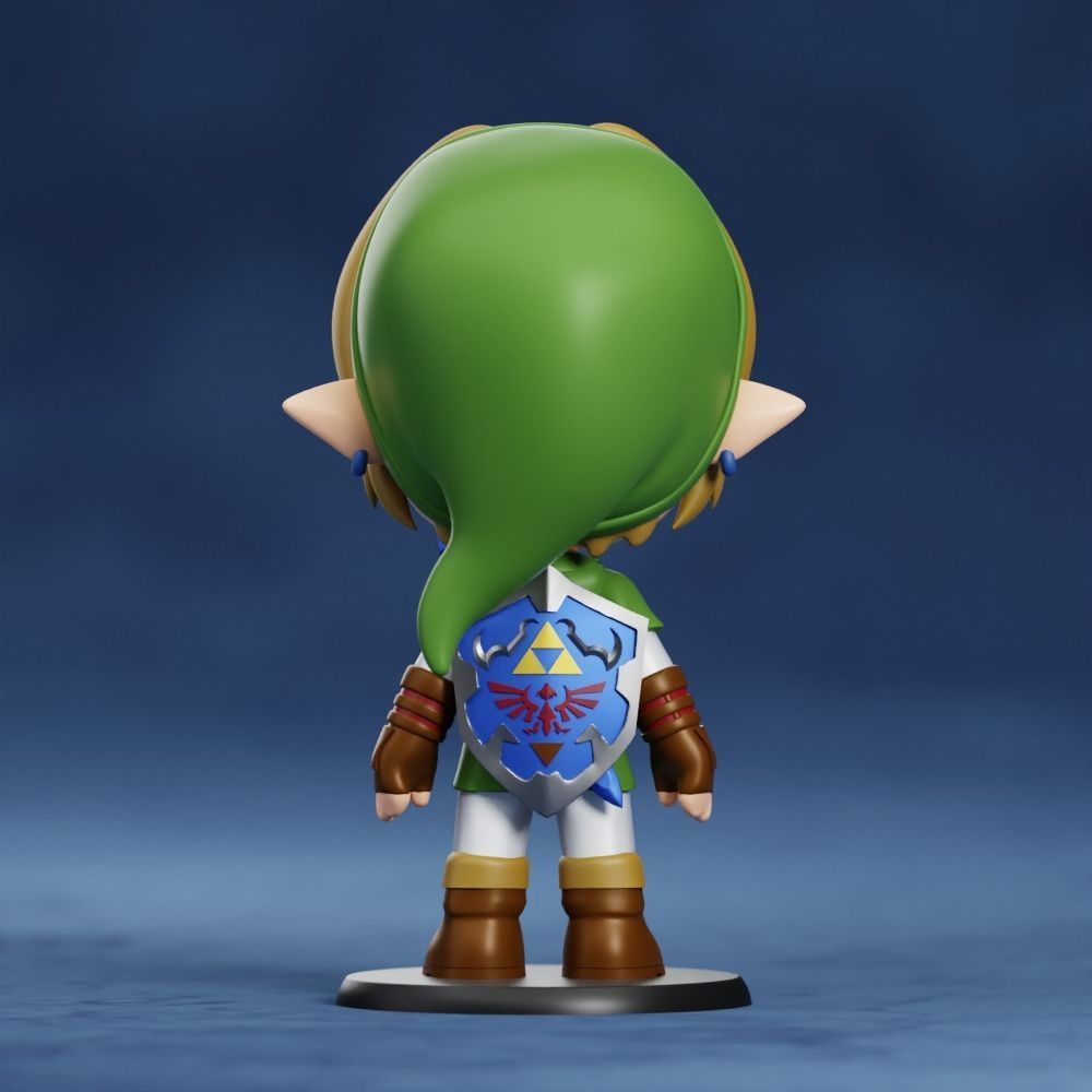 LINK CHIBI CUSTOMIZABLE NO SUPPORTS 2 BODIES 2 HEADS NENDOROID 3D print model_2