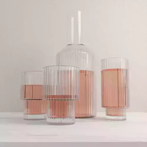 STRIPED WINE GLASS SET 