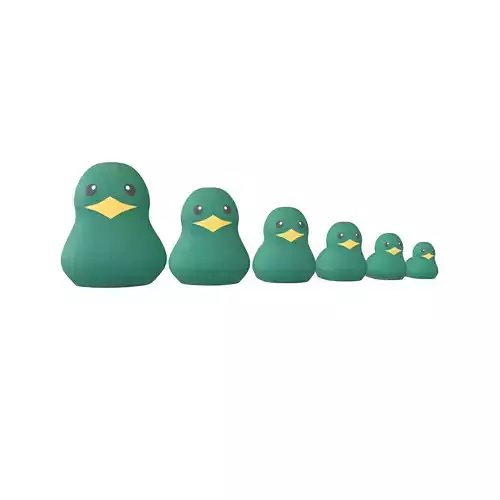 Matryoshka Duck Decoration V1 002 Low-poly 3D model