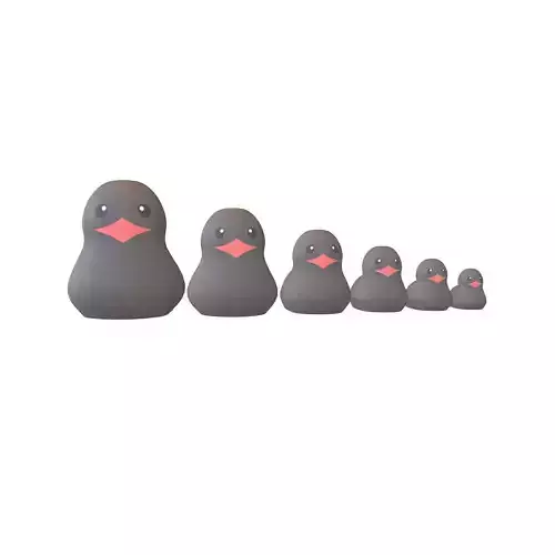 Matryoshka Duck Decoration V1 003 Low-poly 3D model