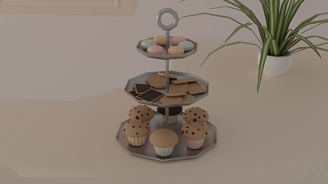 Teahouse Low-poly 3D model 7