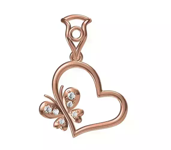 Women Unique Heart Pendant STL JCD Details 3D print model