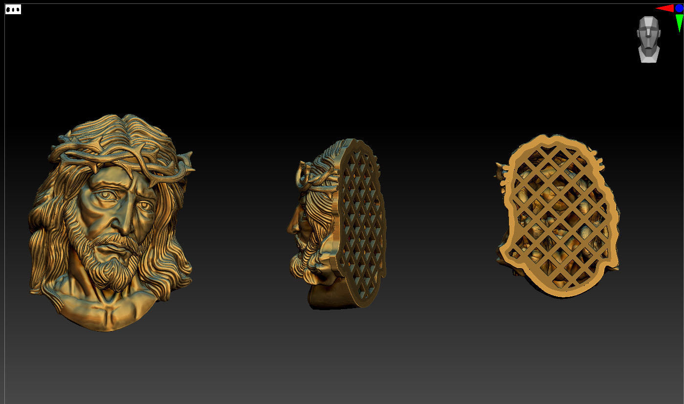 Jesus face 3D print model_9