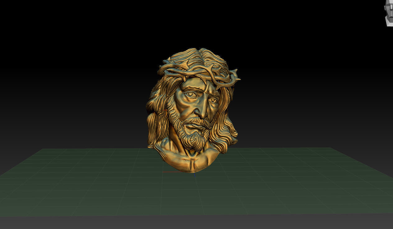 Jesus face 3D print model_10