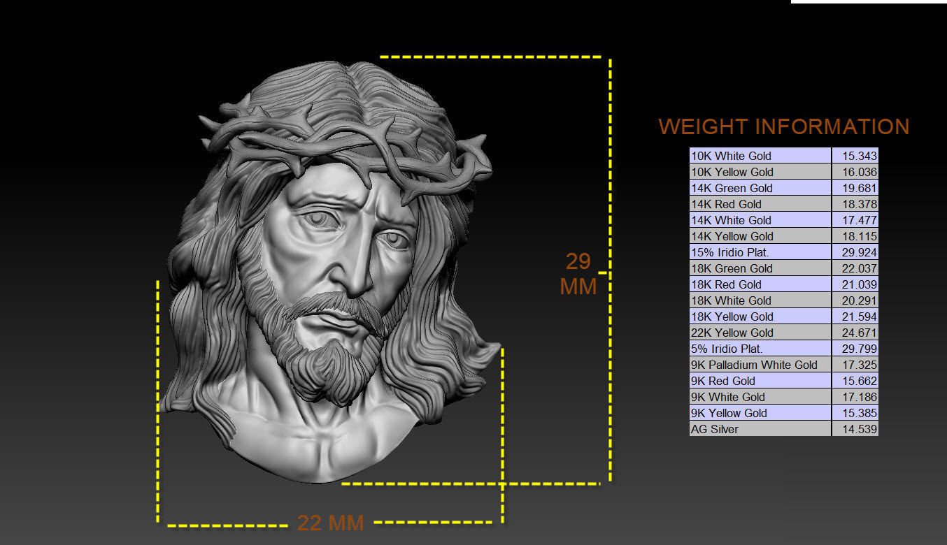 Jesus face 3D print model_1
