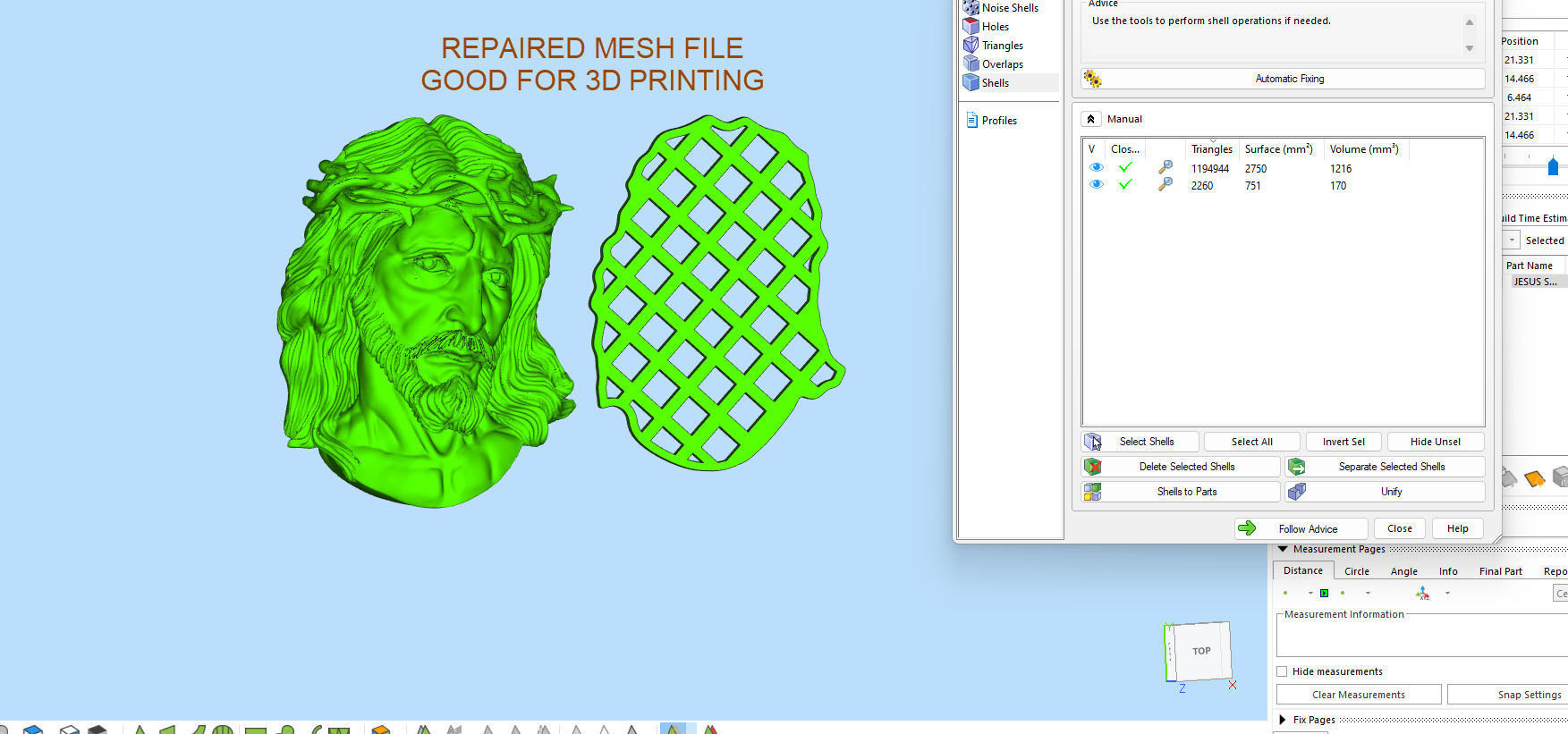 Jesus face 3D print model_2