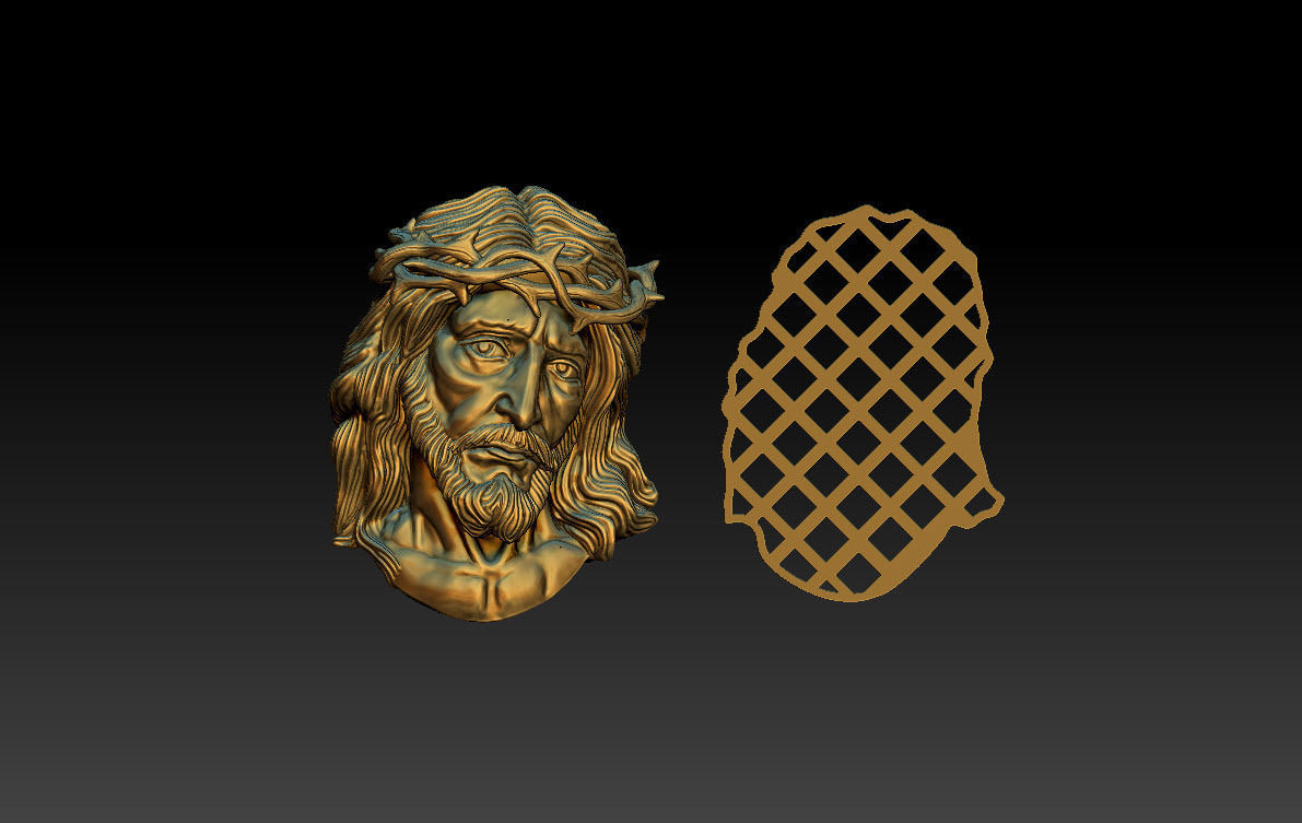 Jesus face 3D print model_3