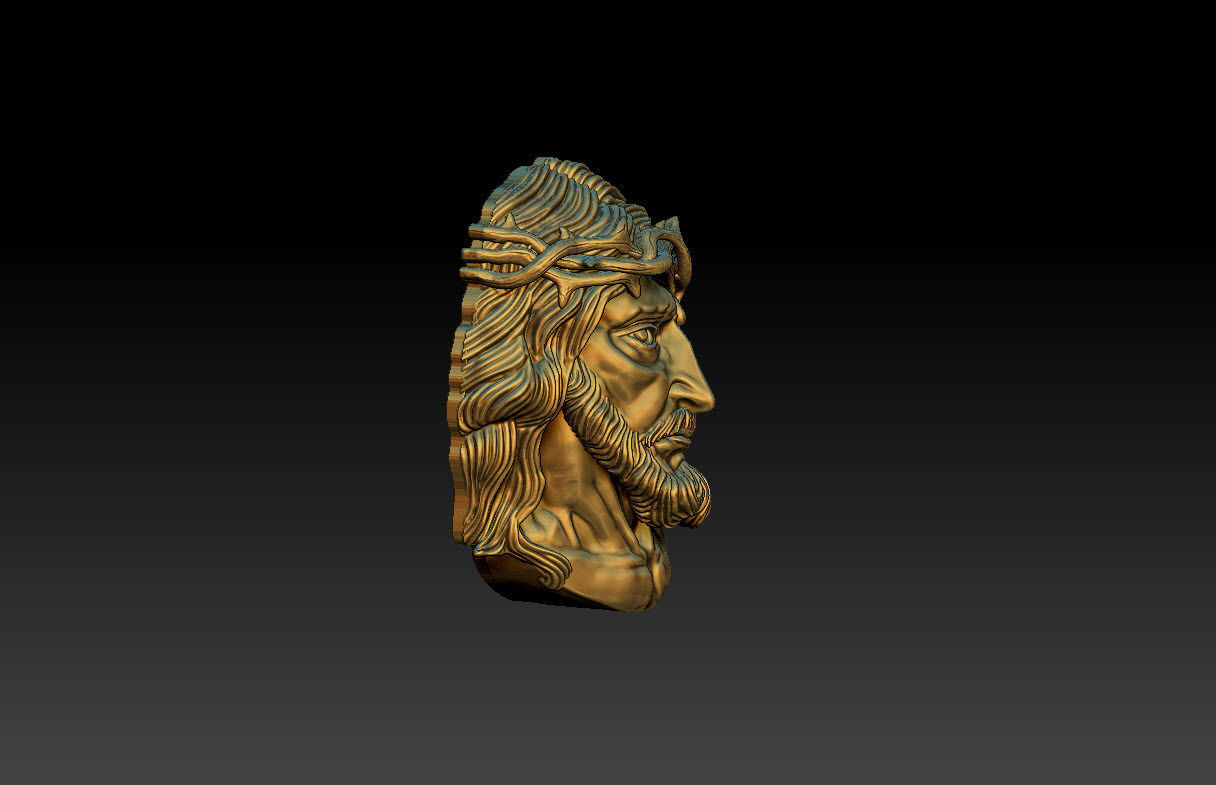 Jesus face 3D print model_8
