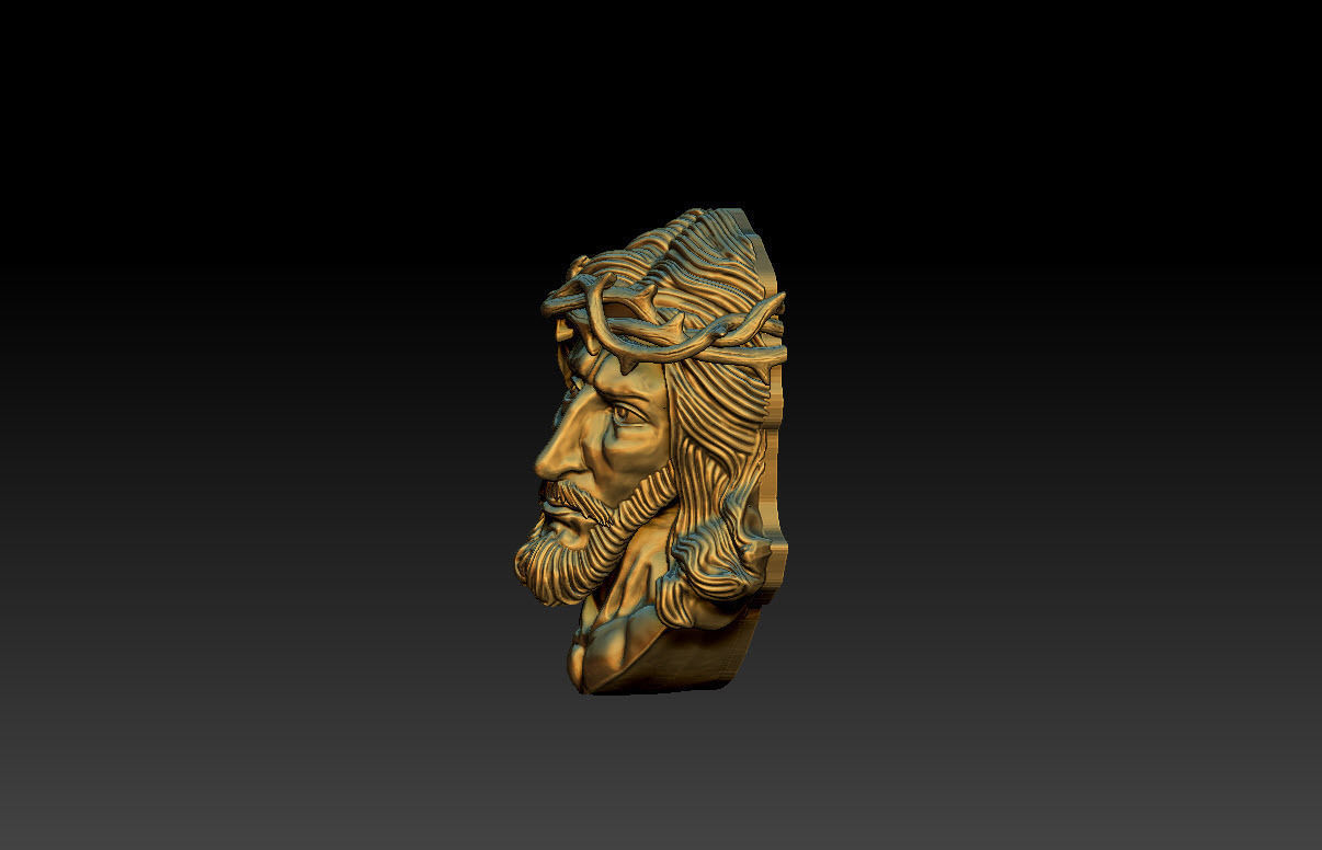 Jesus face 3D print model_5