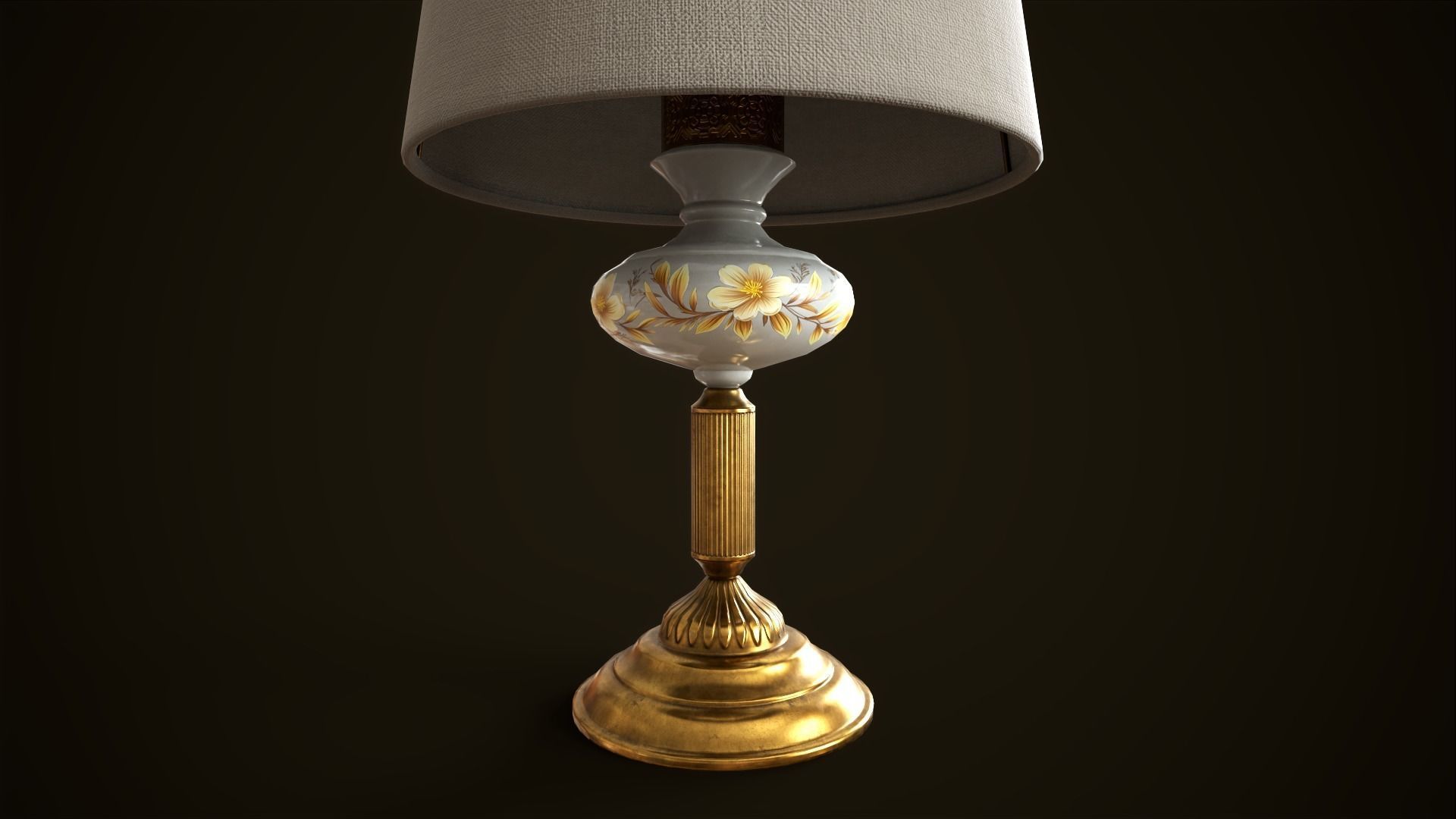 Vintage lamp Low-poly 3D model_12