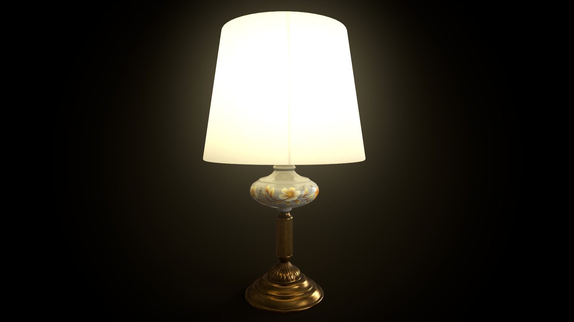 Vintage lamp Low-poly 3D model_1